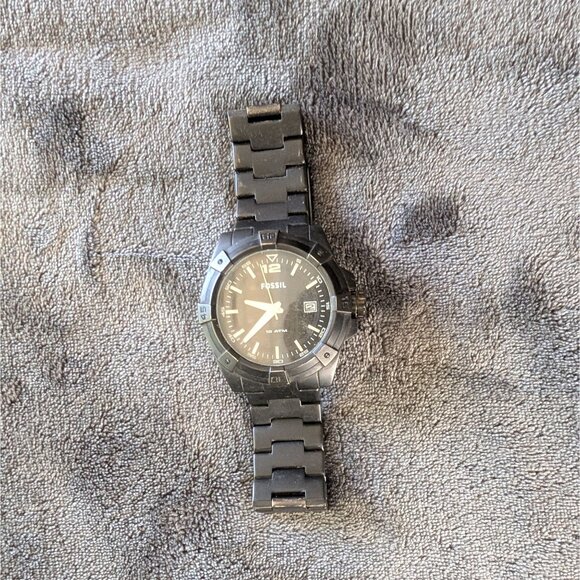 Mens Fossil AM 4234 Black Stainless Steel Water Resistant Watch Needs Battery - Picture 5 of 10